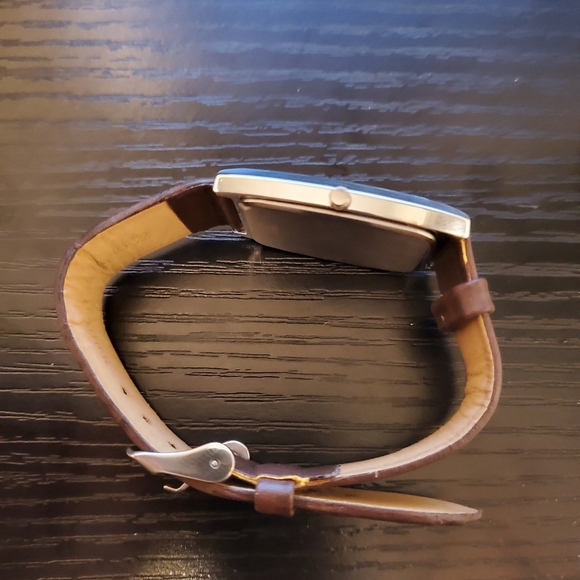 🔥NEW OLD STOCK - Men's Slim Seiko Tank Barrel Leather Watch 31mm - Picture 3 of 4